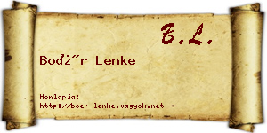 Boér Lenke névjegykártya
